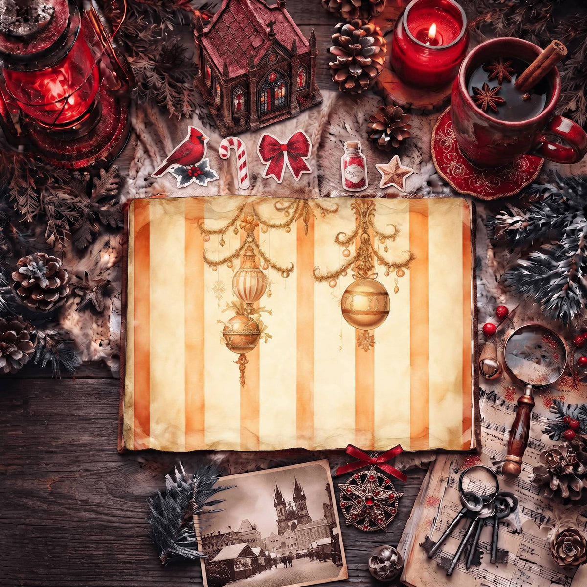 Striped Christmas Digital Papers