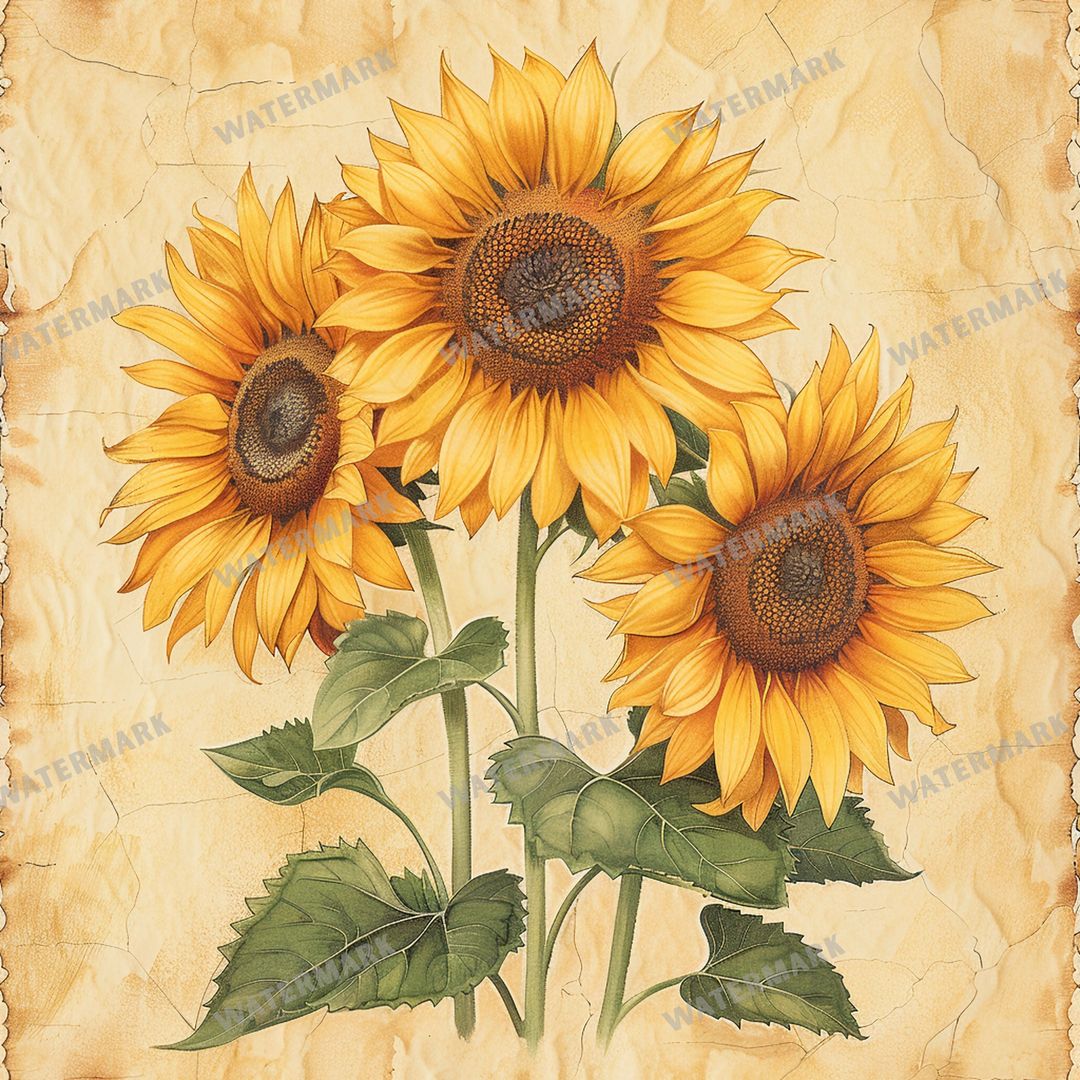 Sunflowers Seamless Pattern
