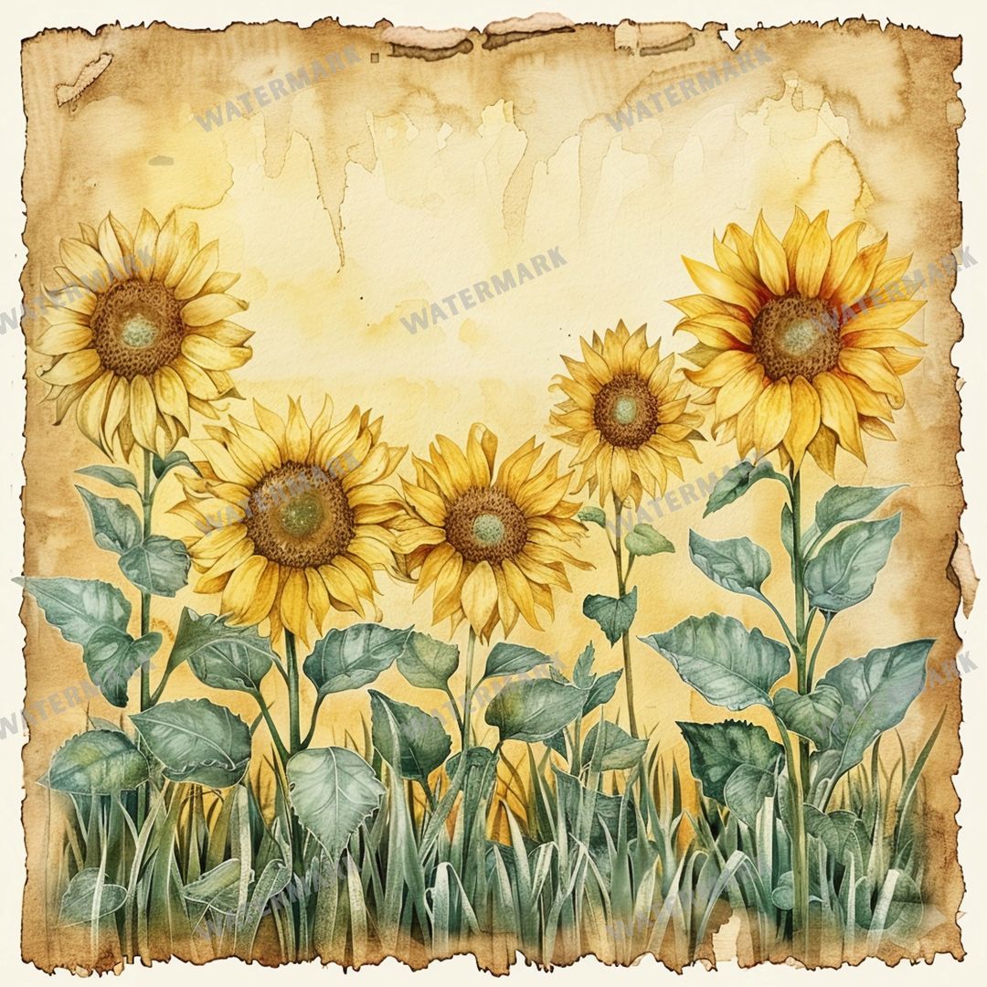 Sunflowers Seamless Pattern