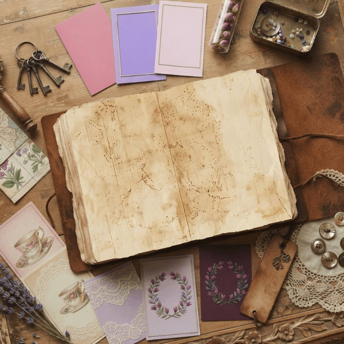 Tea printable junk journal paper, page preview 5