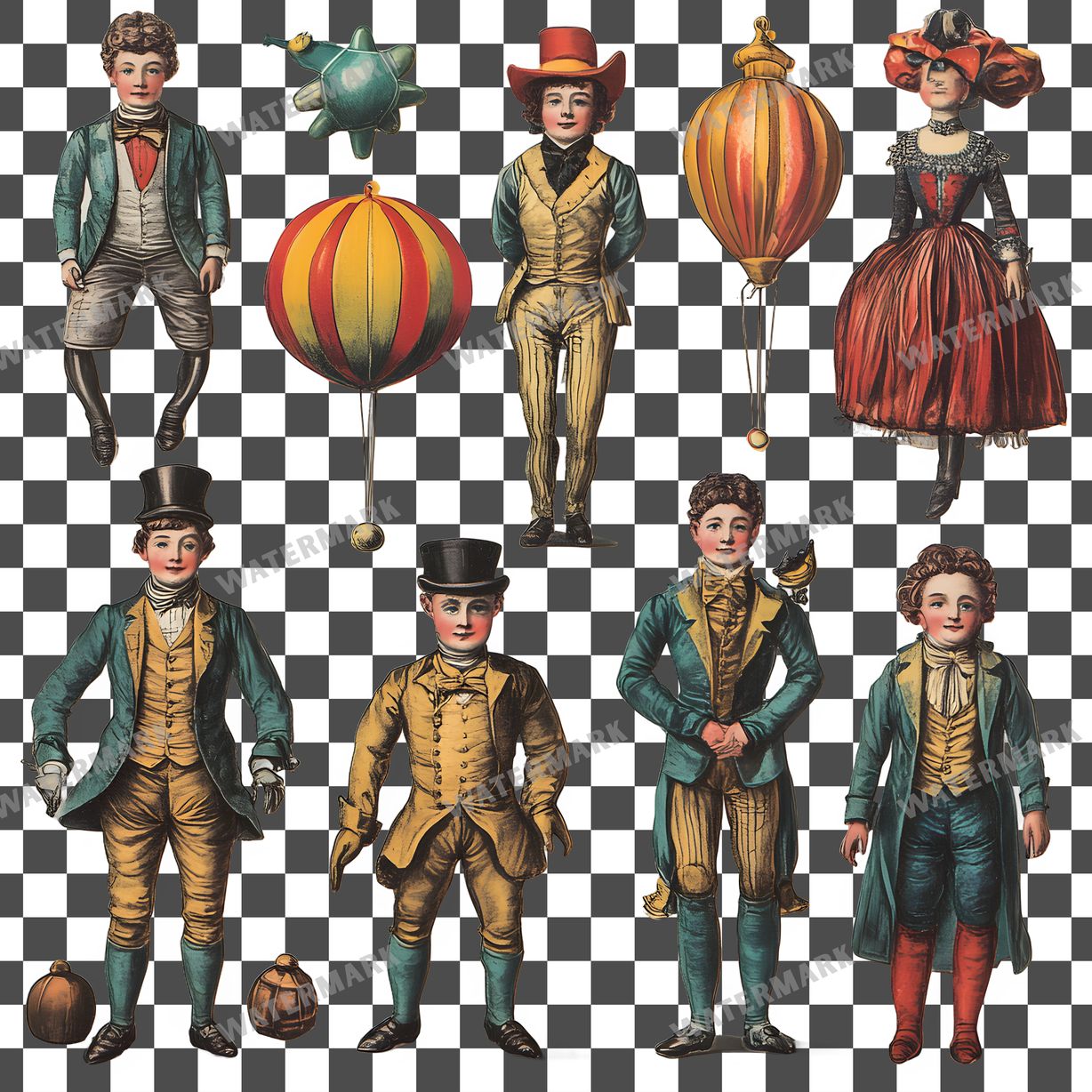 Toy Vintage Style Clipart Pngs