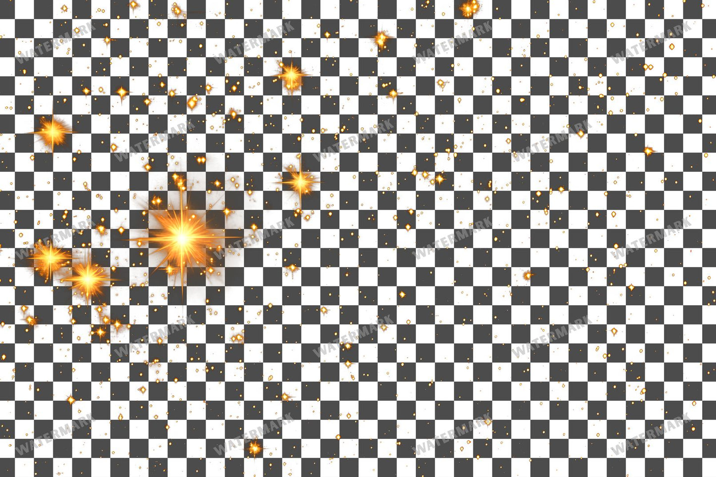 Twinkling Gold Stars Transparent Overlay Pngs