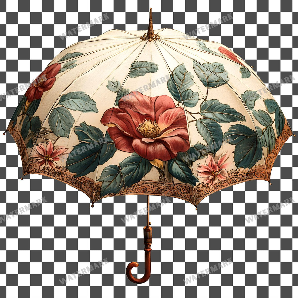 Umbrella Vintage Style Clipart Pngs