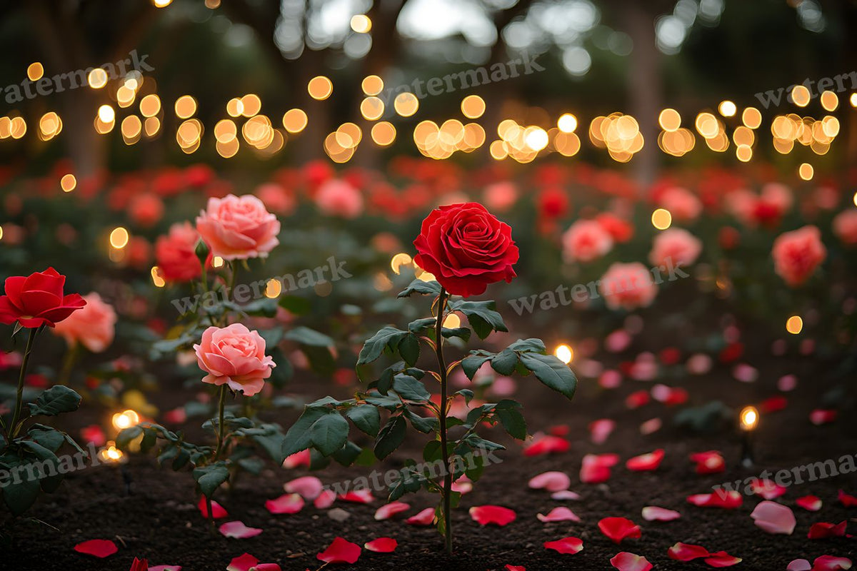 Valentine Rose Garden digital photo backdrop for photo editing, preview 4