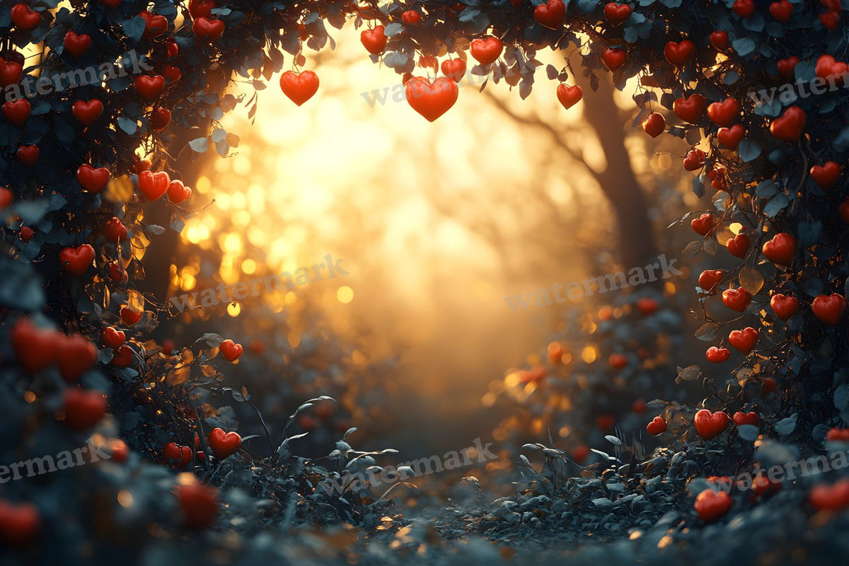 Valentine's Day digital photo backdrop for photo editing, preview 4