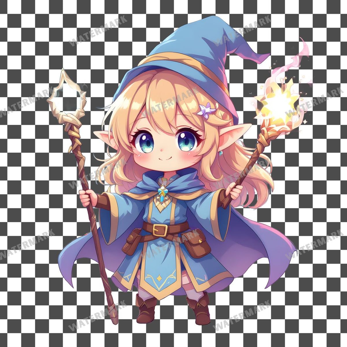 Vchibi Elf Mage Clipart Pngs