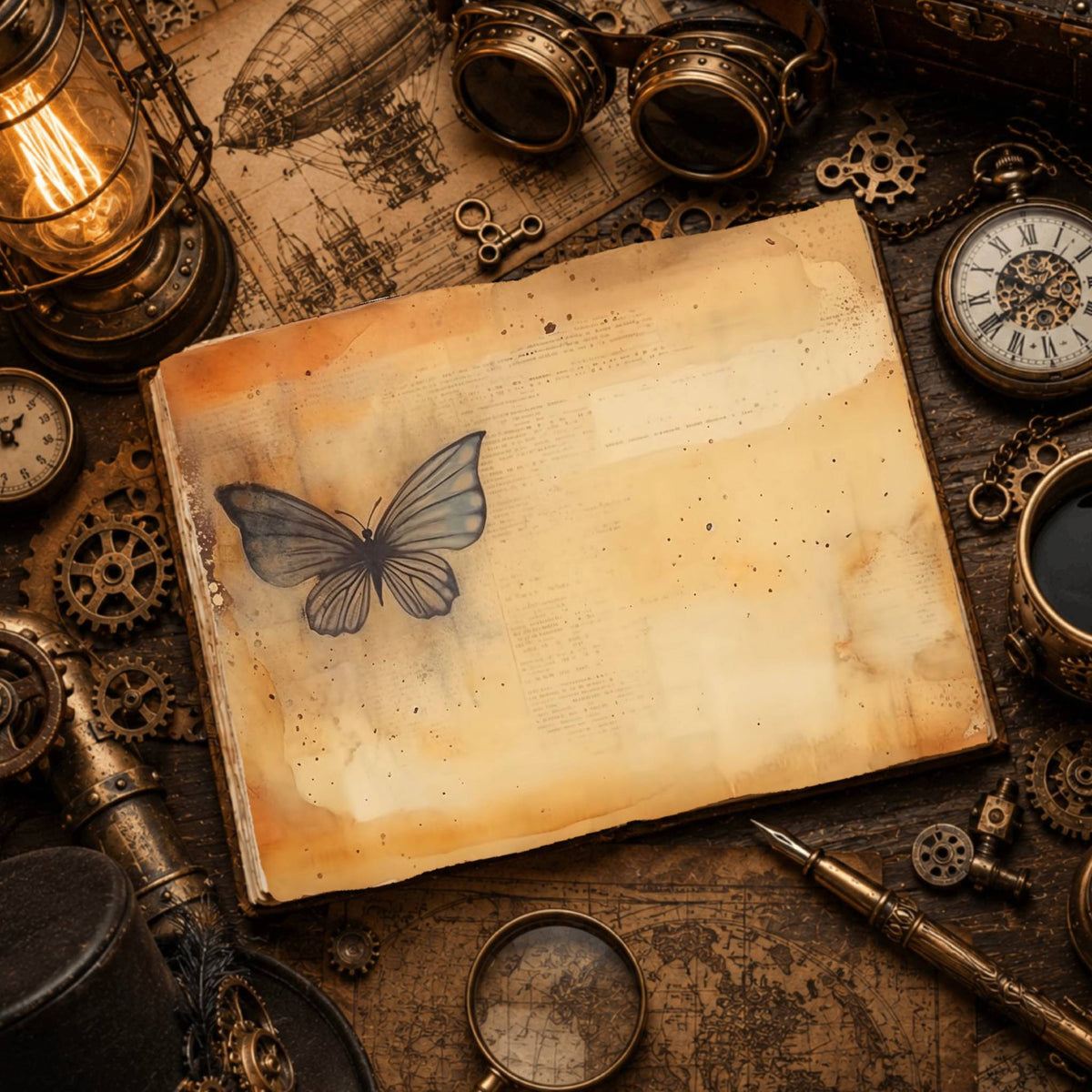 Vintage Butterfly Digital Papers