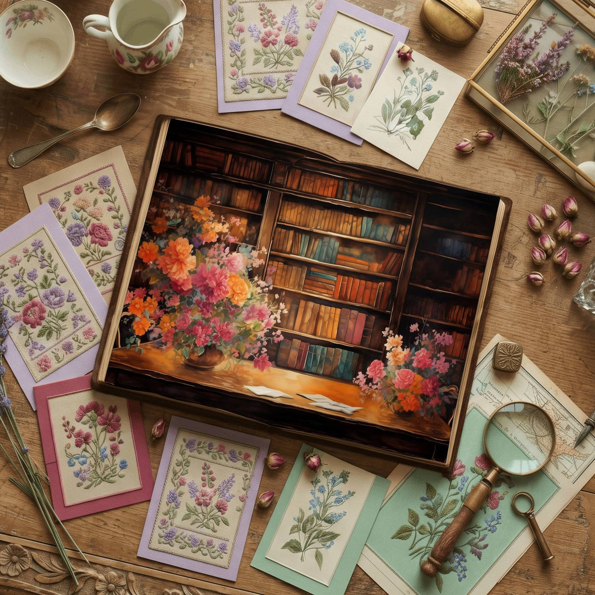 Vintage Library Digital Papers