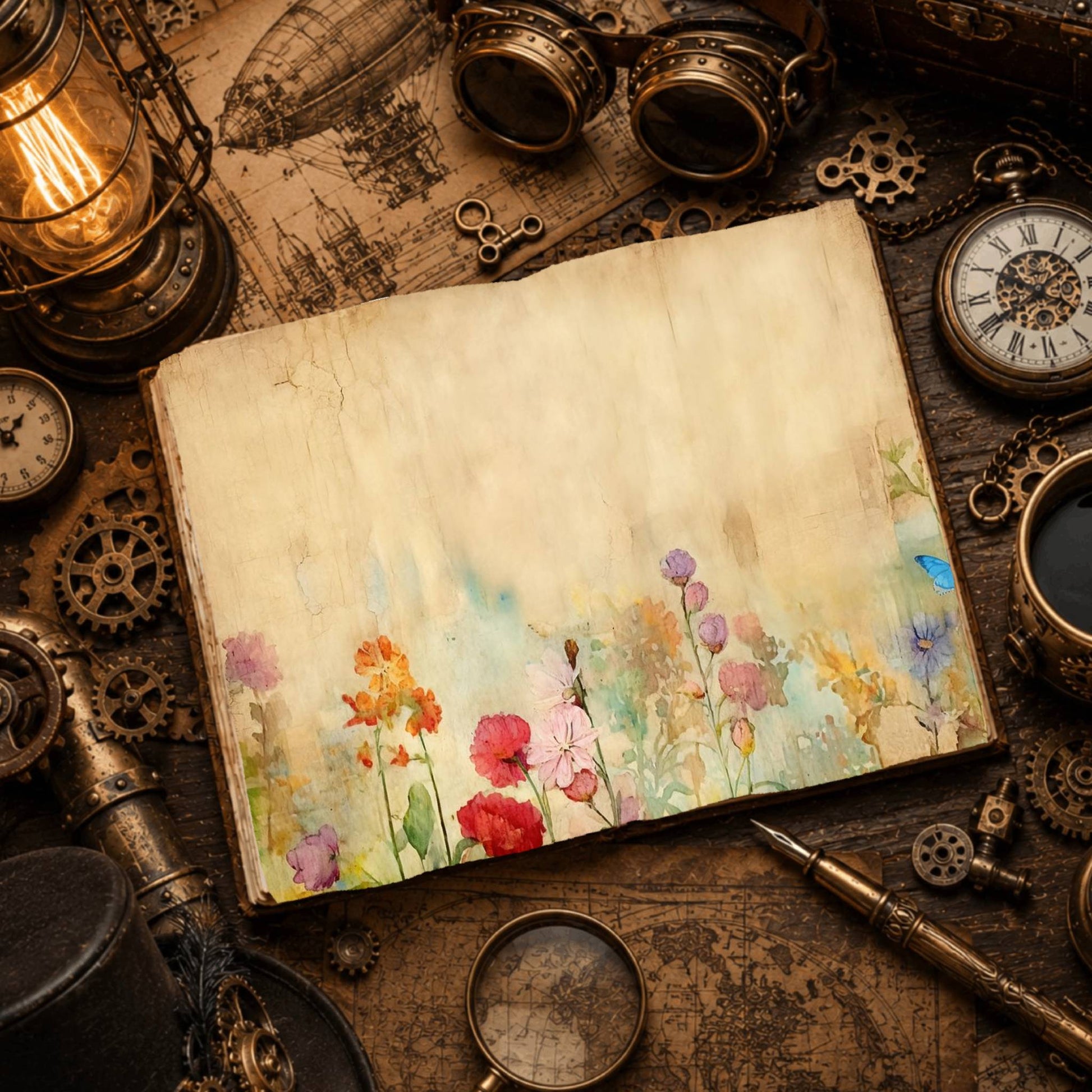 Vintage Wildflower Digital Papers
