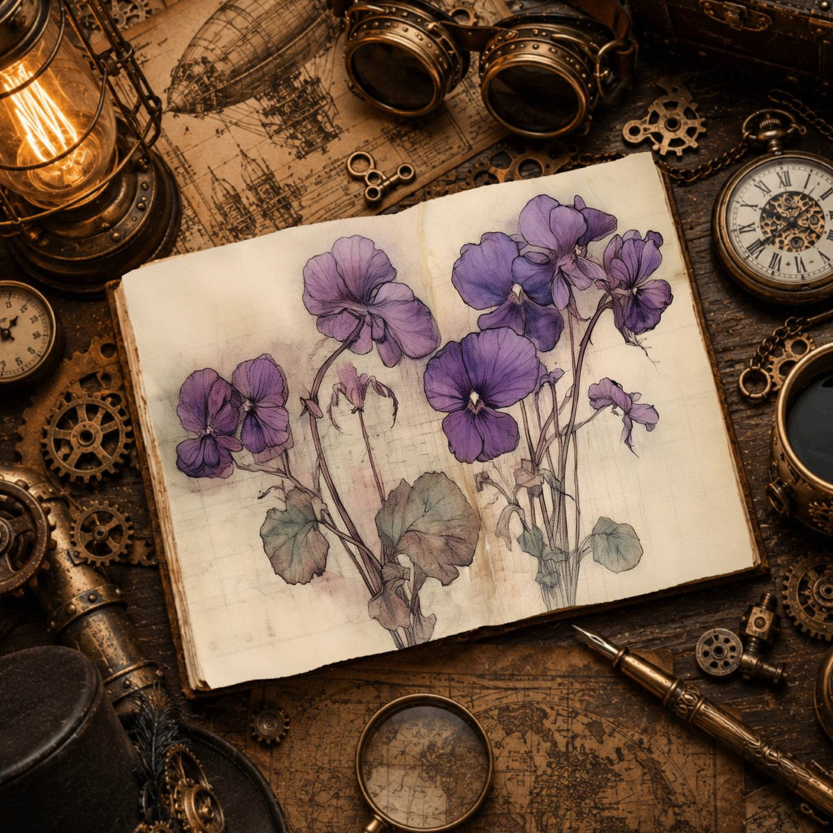 Violets Watercolour Digital Papers