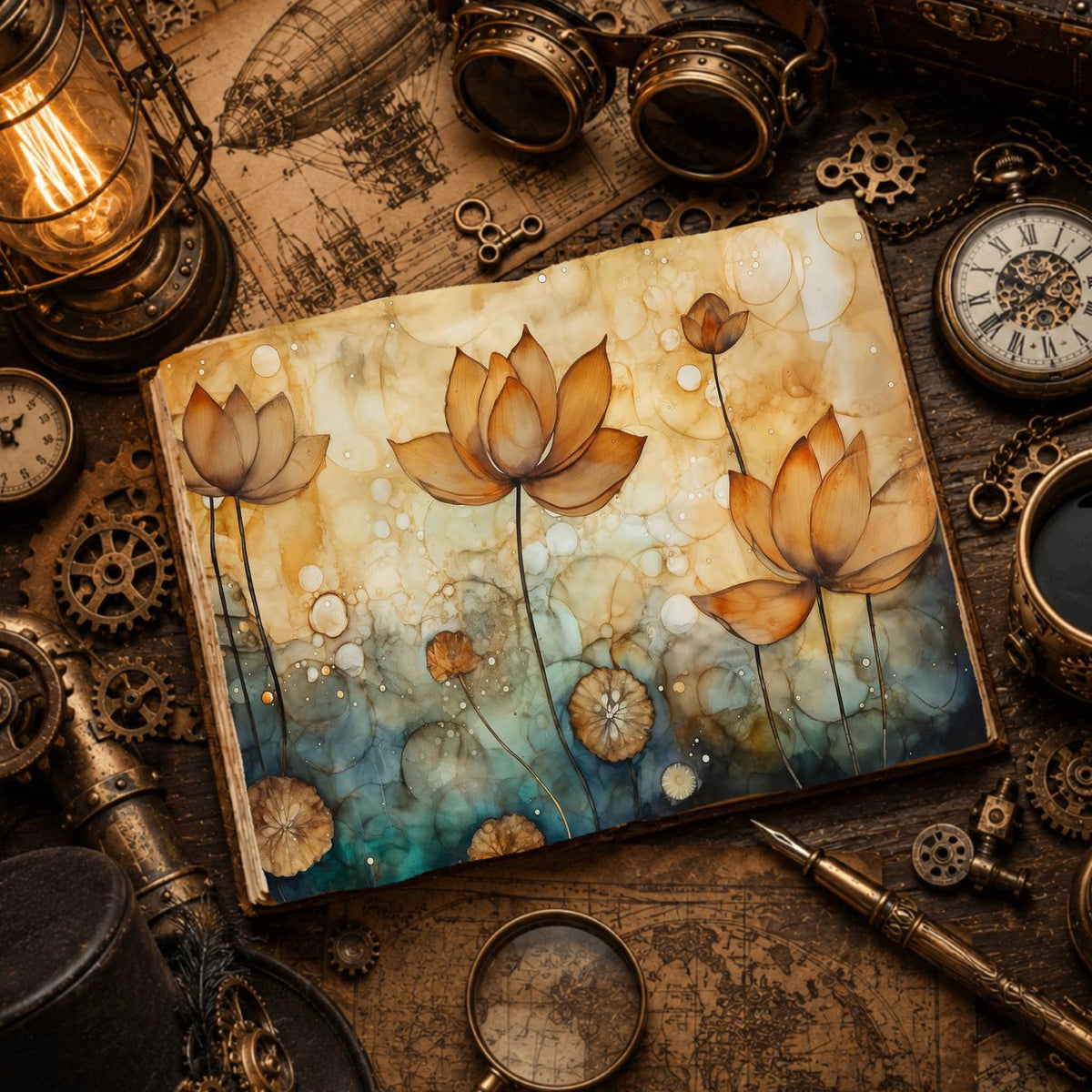 Water Lilies Digital Papers
