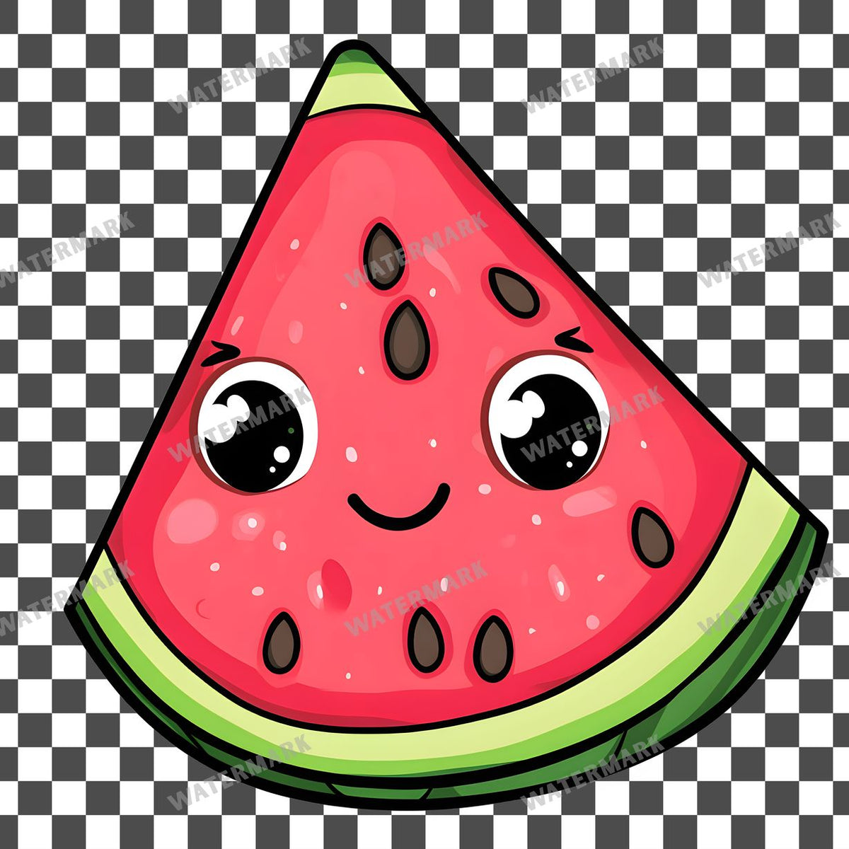 Watermelon Kawaii Style Clipart Pngs