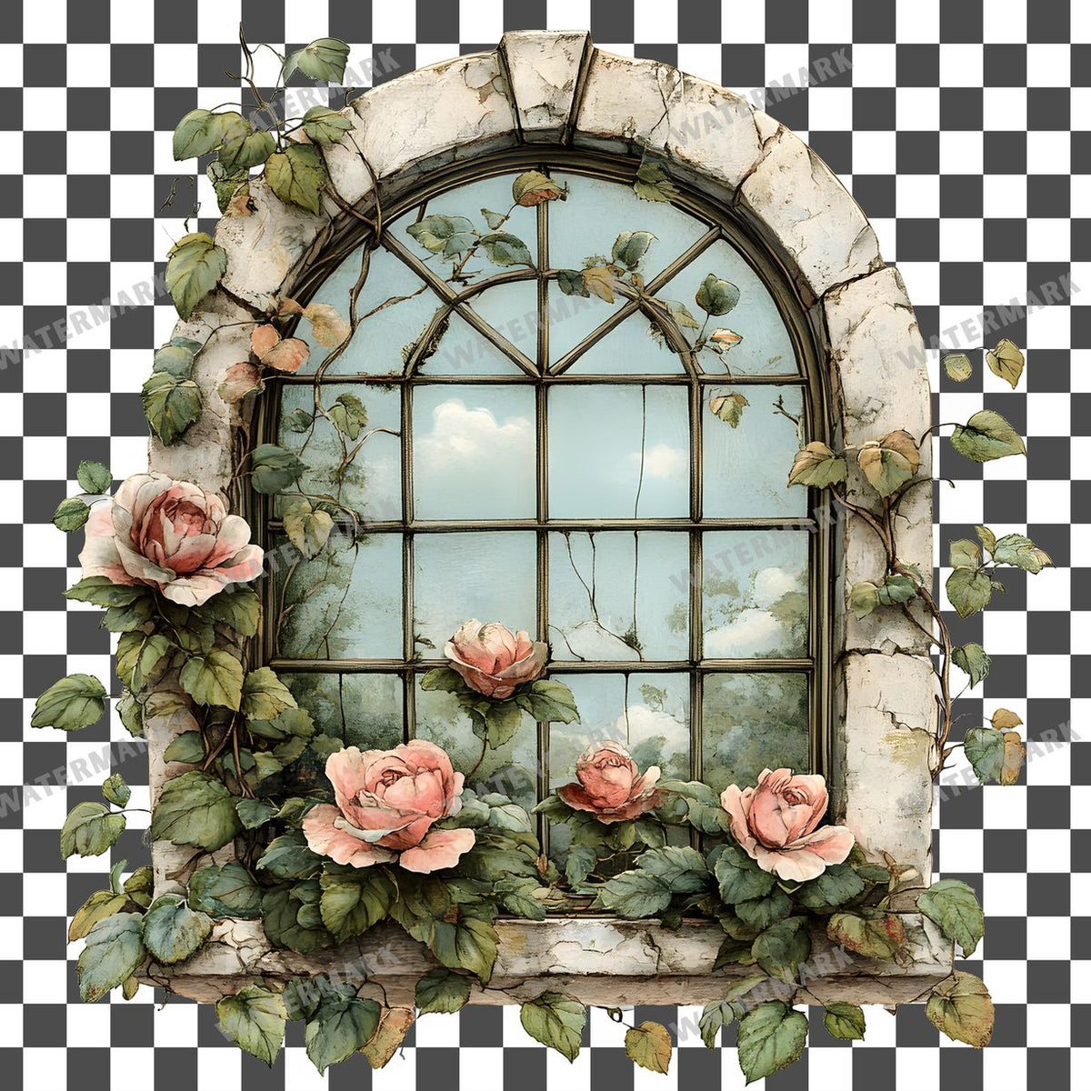 Window Vintage Style Clipart Pngs