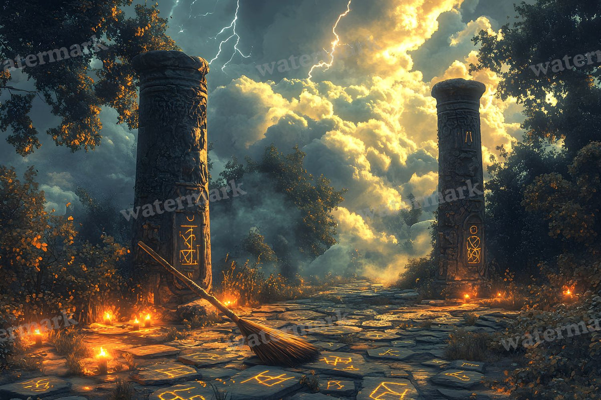 Witch Broomstick Backdrop Images