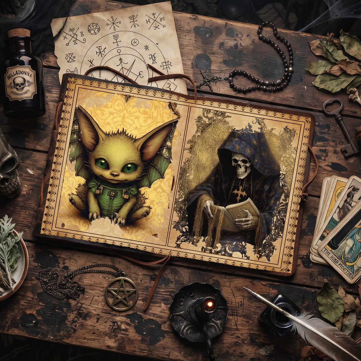 Witch printable junk journal paper, page preview 5