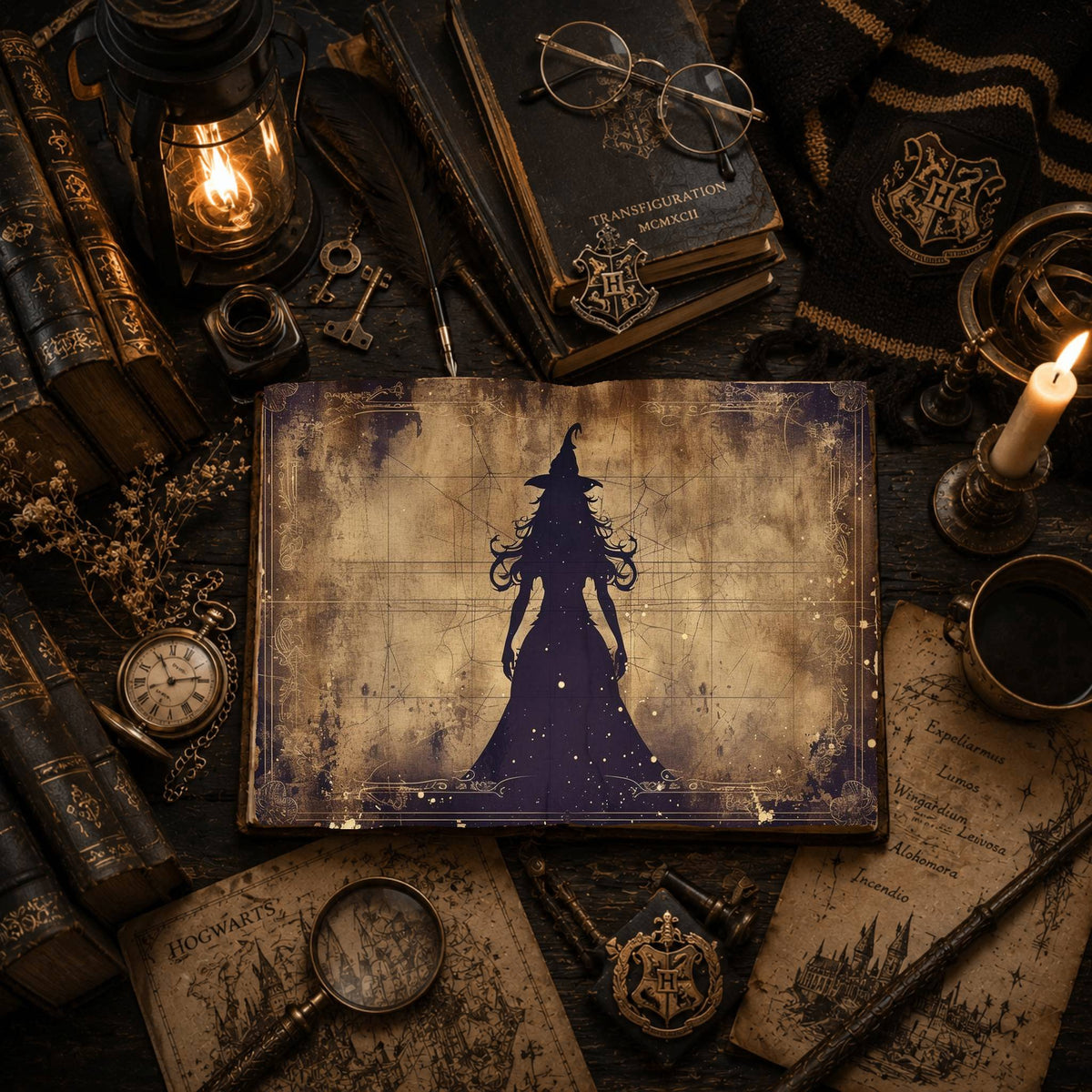 Witch printable junk journal paper, page preview 5