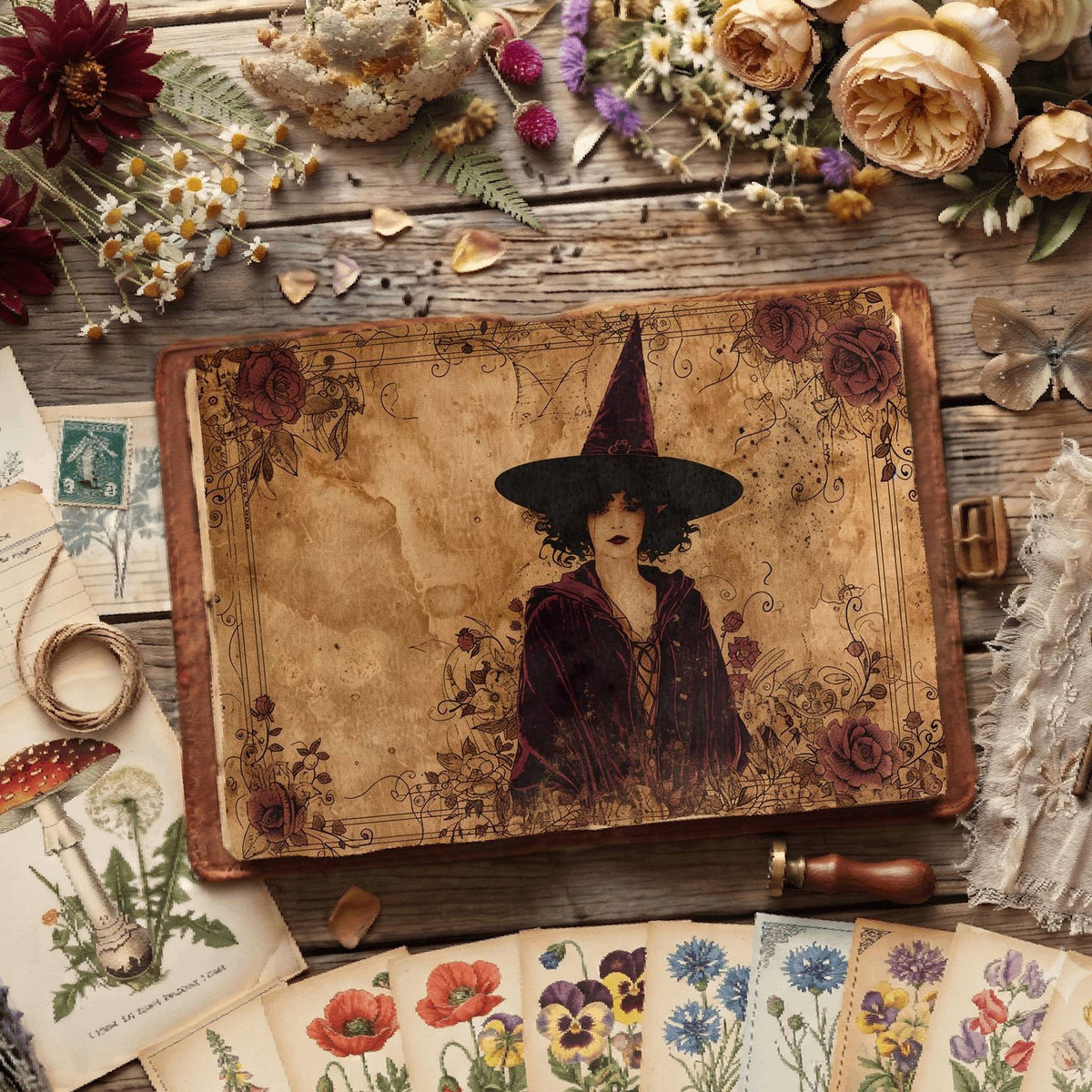 Witch printable junk journal paper, page preview 5