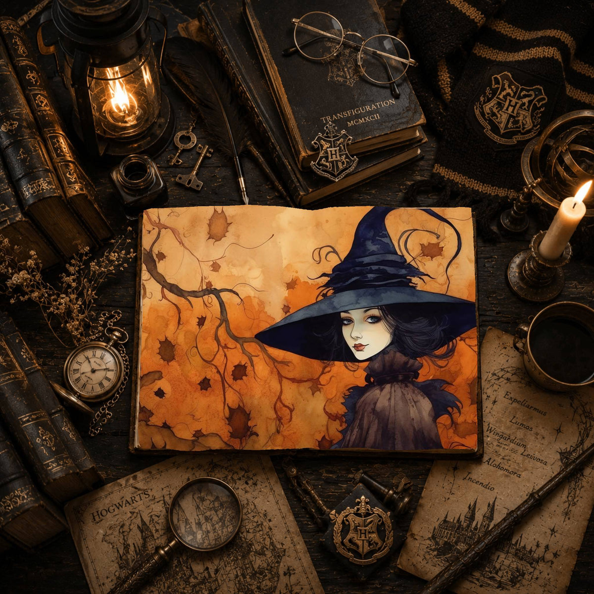 Witch printable junk journal paper, page preview 5