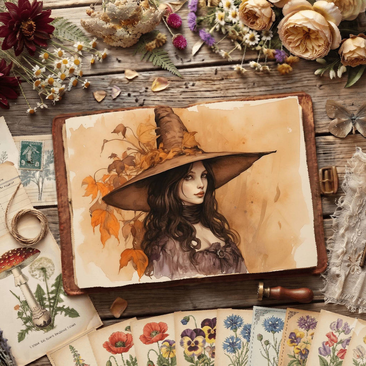 Witch printable junk journal paper, page preview 5