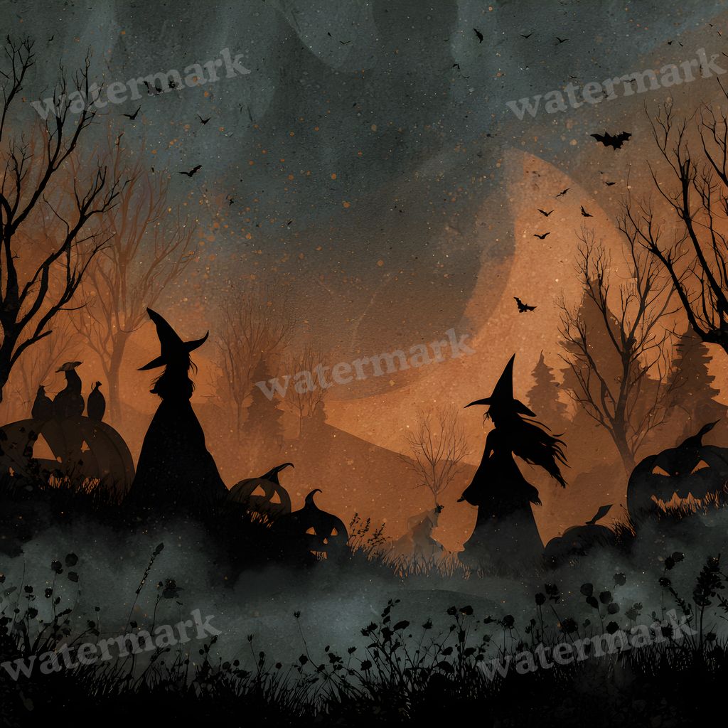 Witchy Halloween Backdrop Images