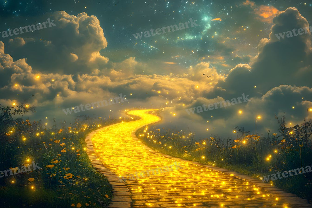 Wizard Of Oz Dreamscape With Floating Yellow Brick Road Backdrop Images