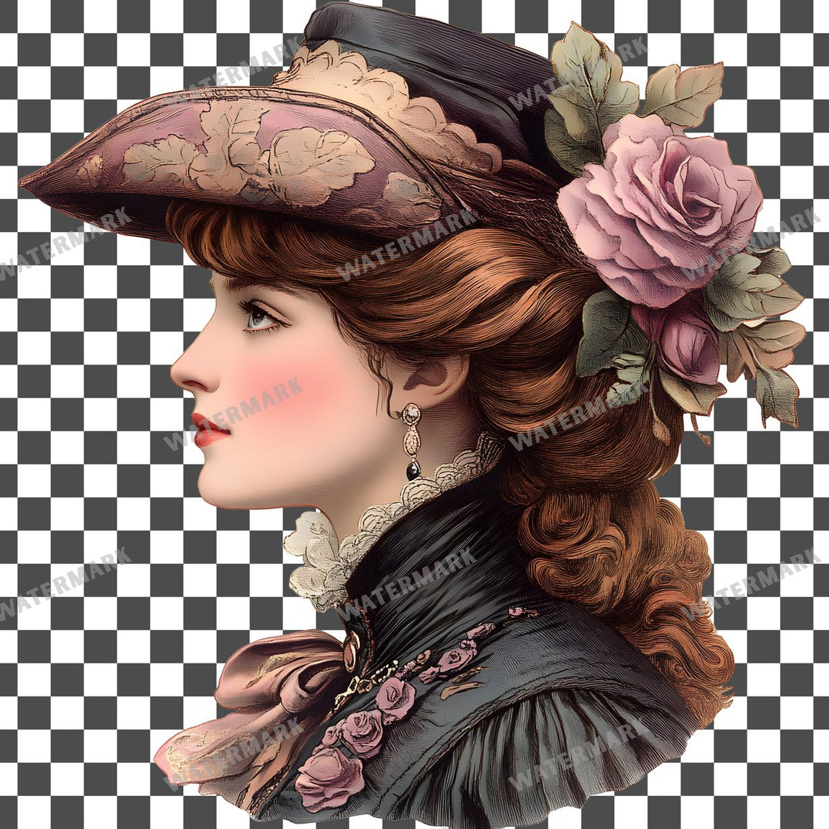 Womens Hat Vintage Style Clipart Pngs