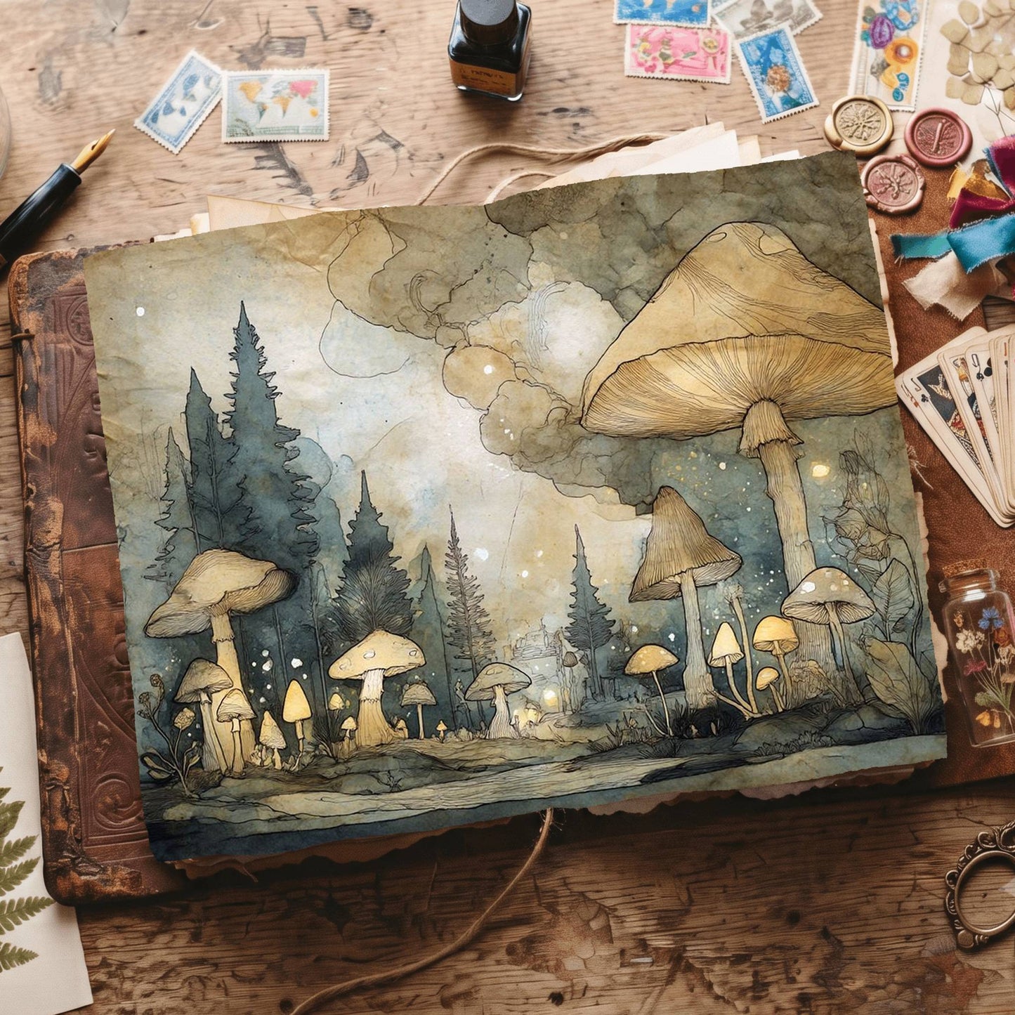 Wonderland Whimsical Landscape Digital Papers