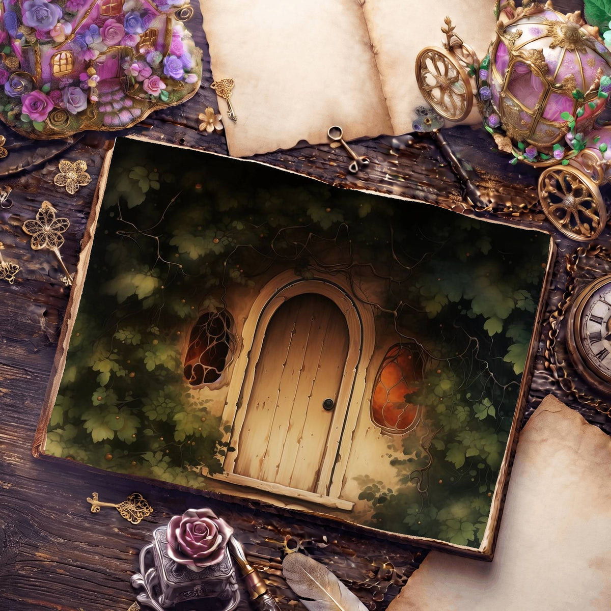 Wooden Door Digital Papers