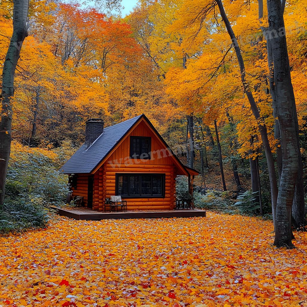 Woodland Cabin Backdrop Images