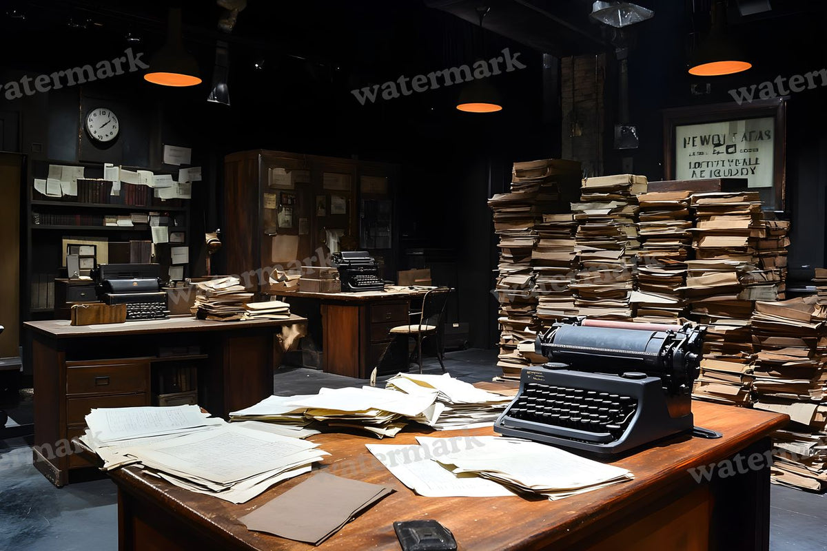 Worn Newsroom Interior Backdrop Images