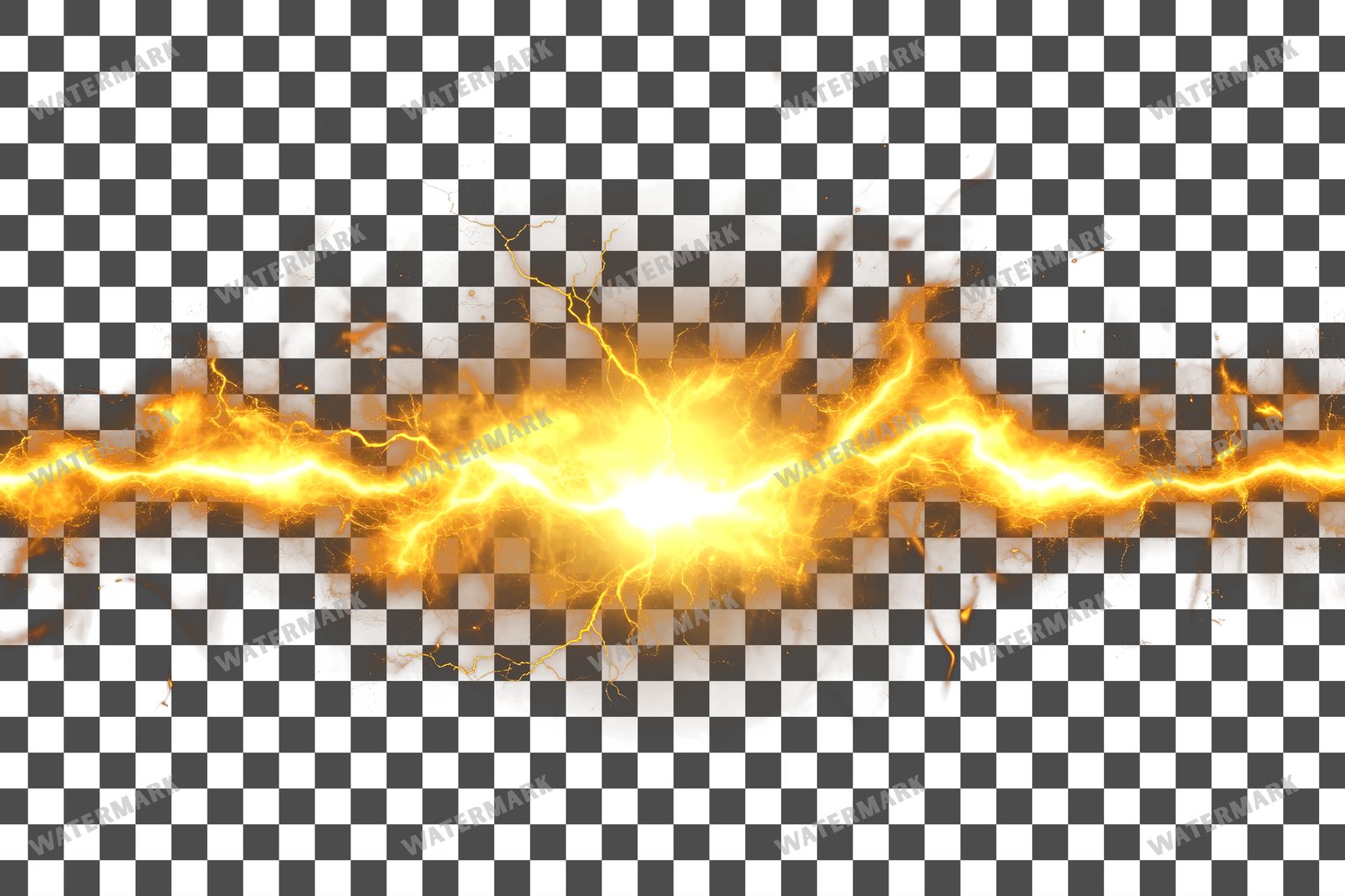 Yellow Lightning Strike Transparent Overlay Pngs