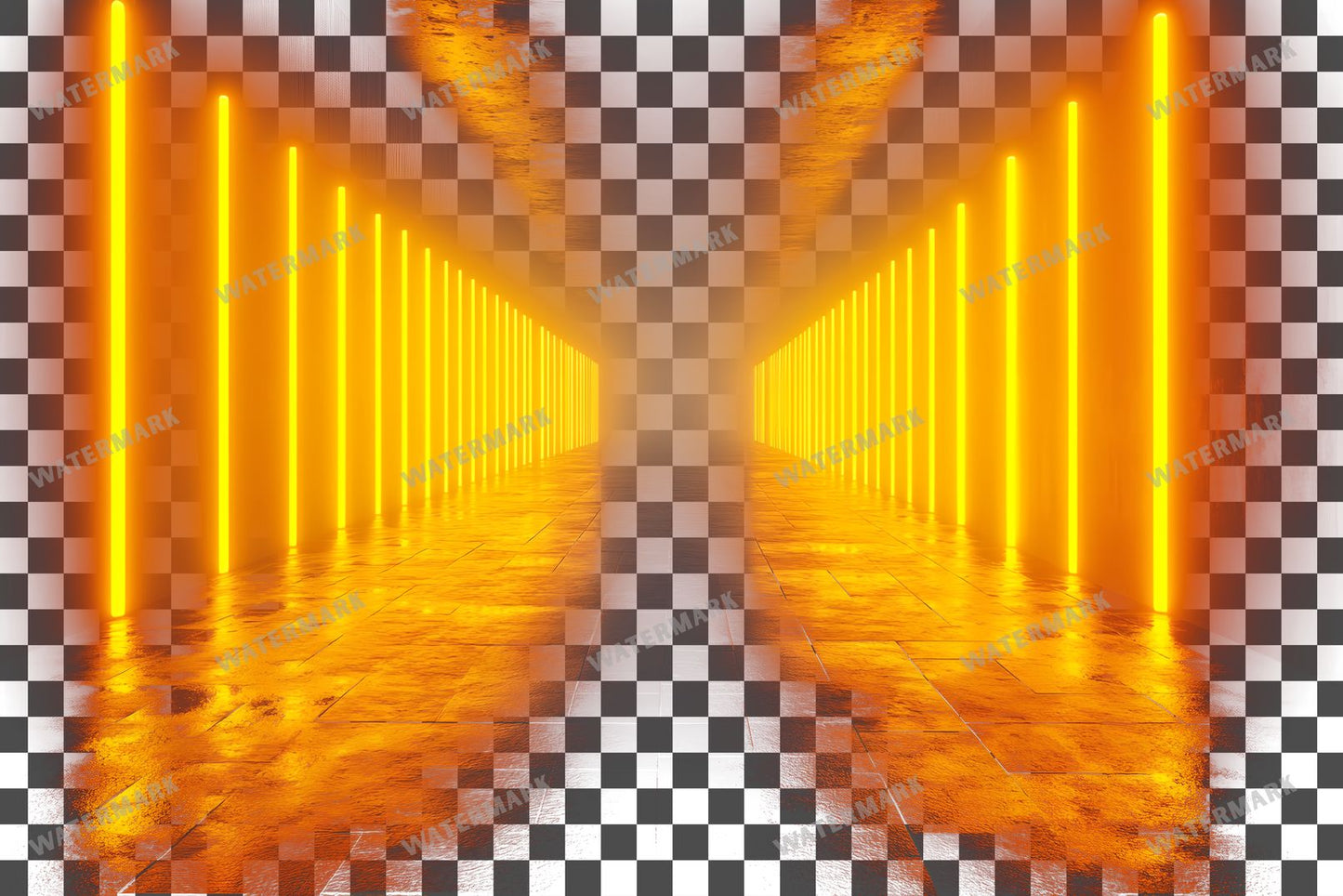 Yellow Neon Lighting Dramatic Shadows Transparent Overlay Pngs