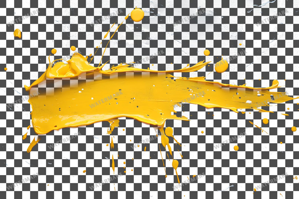 Yellow Paint Splatter Abstract Splashes Transparent Overlay Pngs