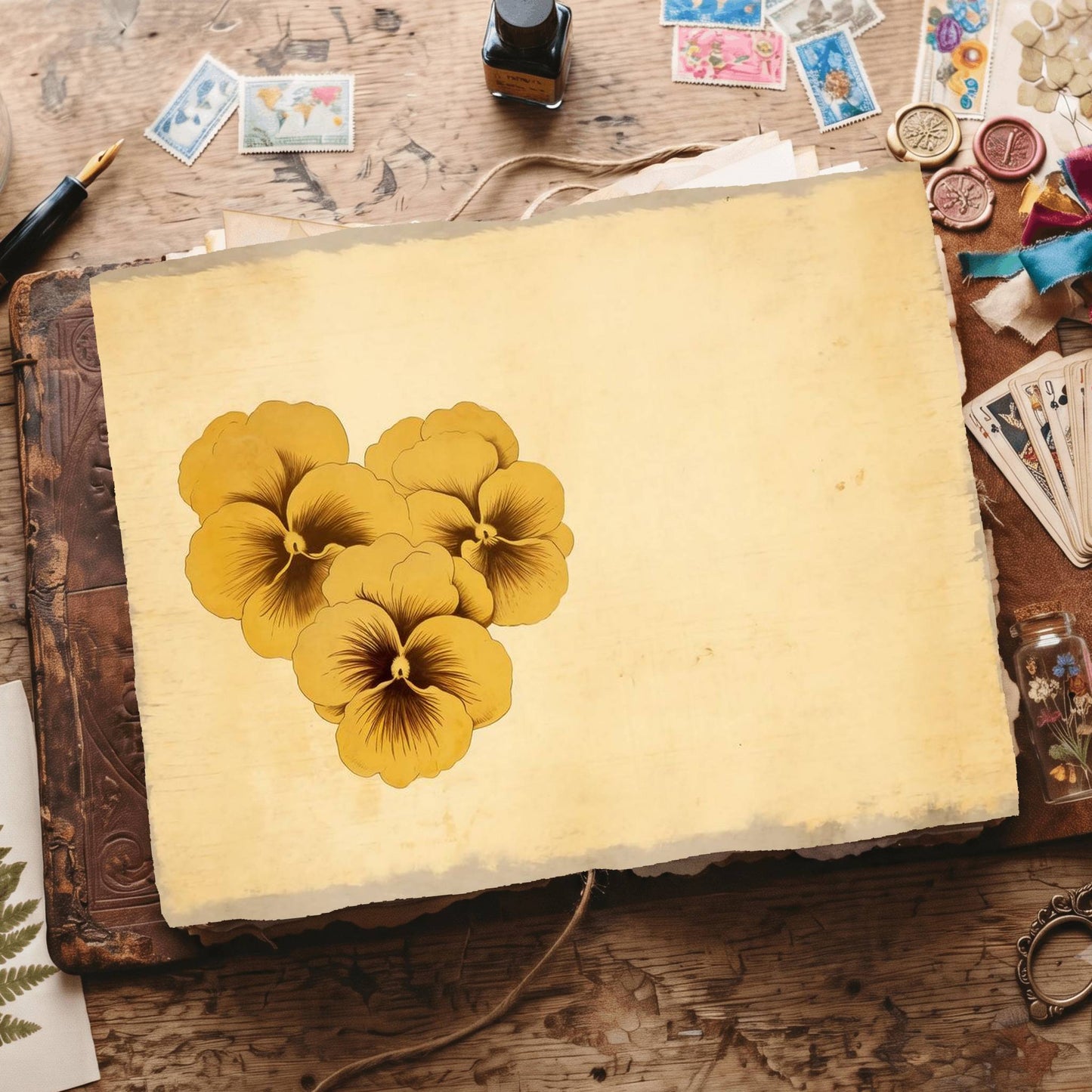 Yellow Pansies Digital Papers