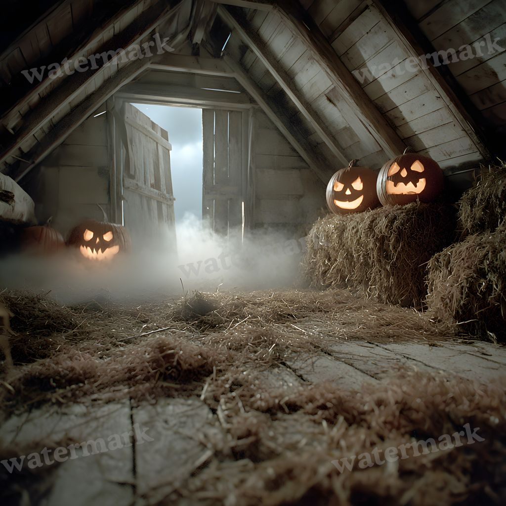 Abandoned Barn Loft At Midnight Backdrop Images