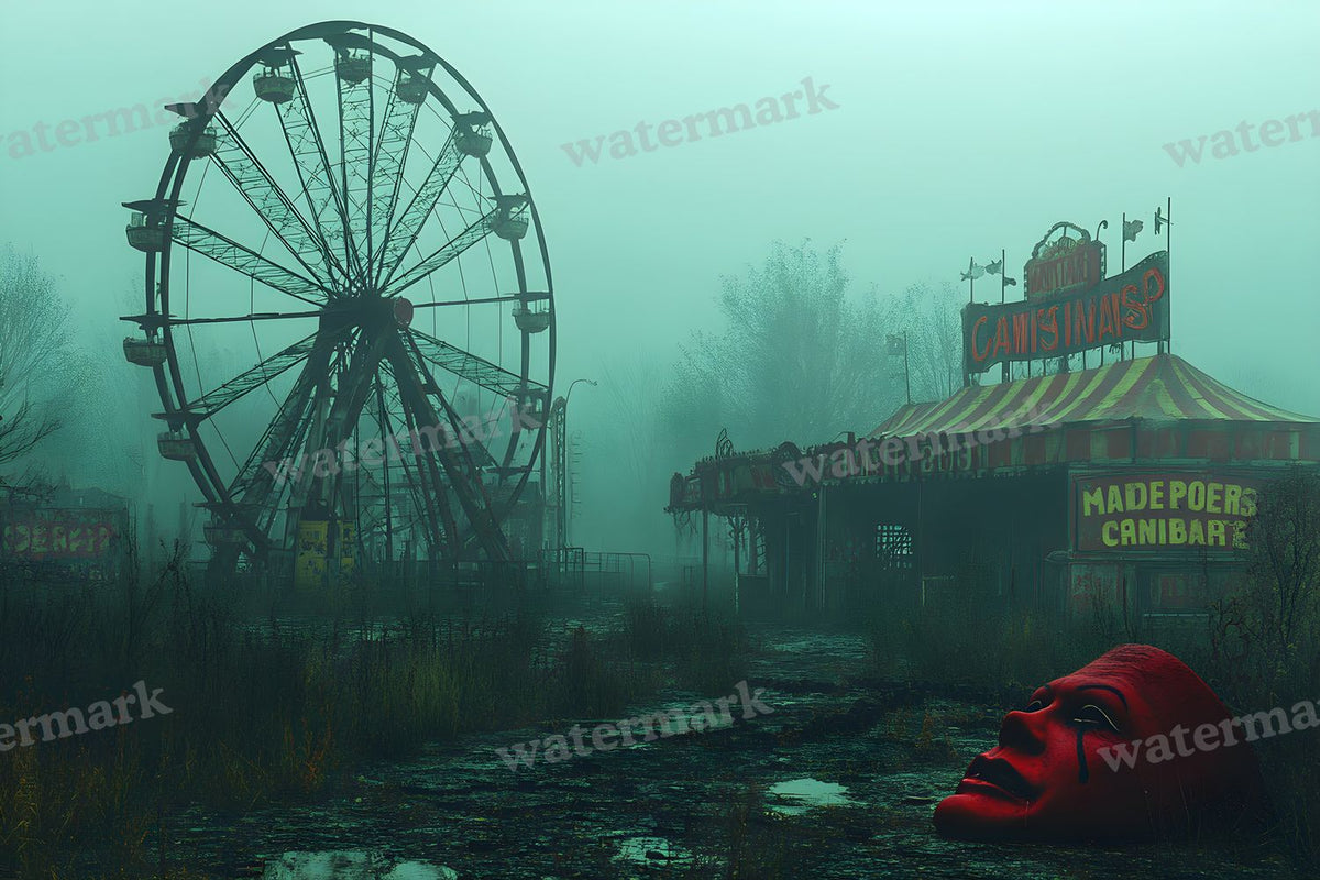 Abandoned Carnival Spooky Backdrop Images