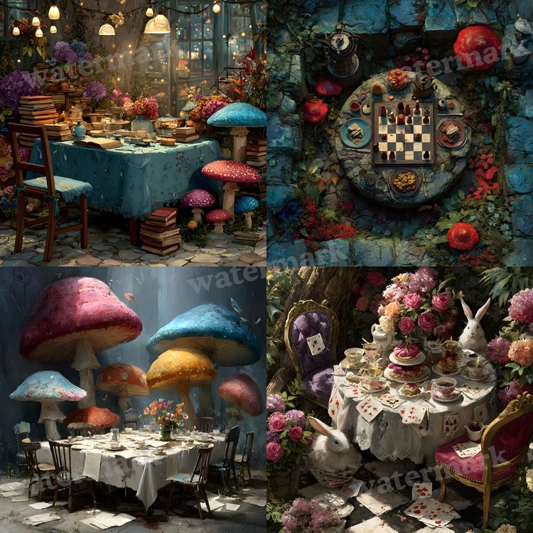 Alice In Wonderland Table Backdrop Images