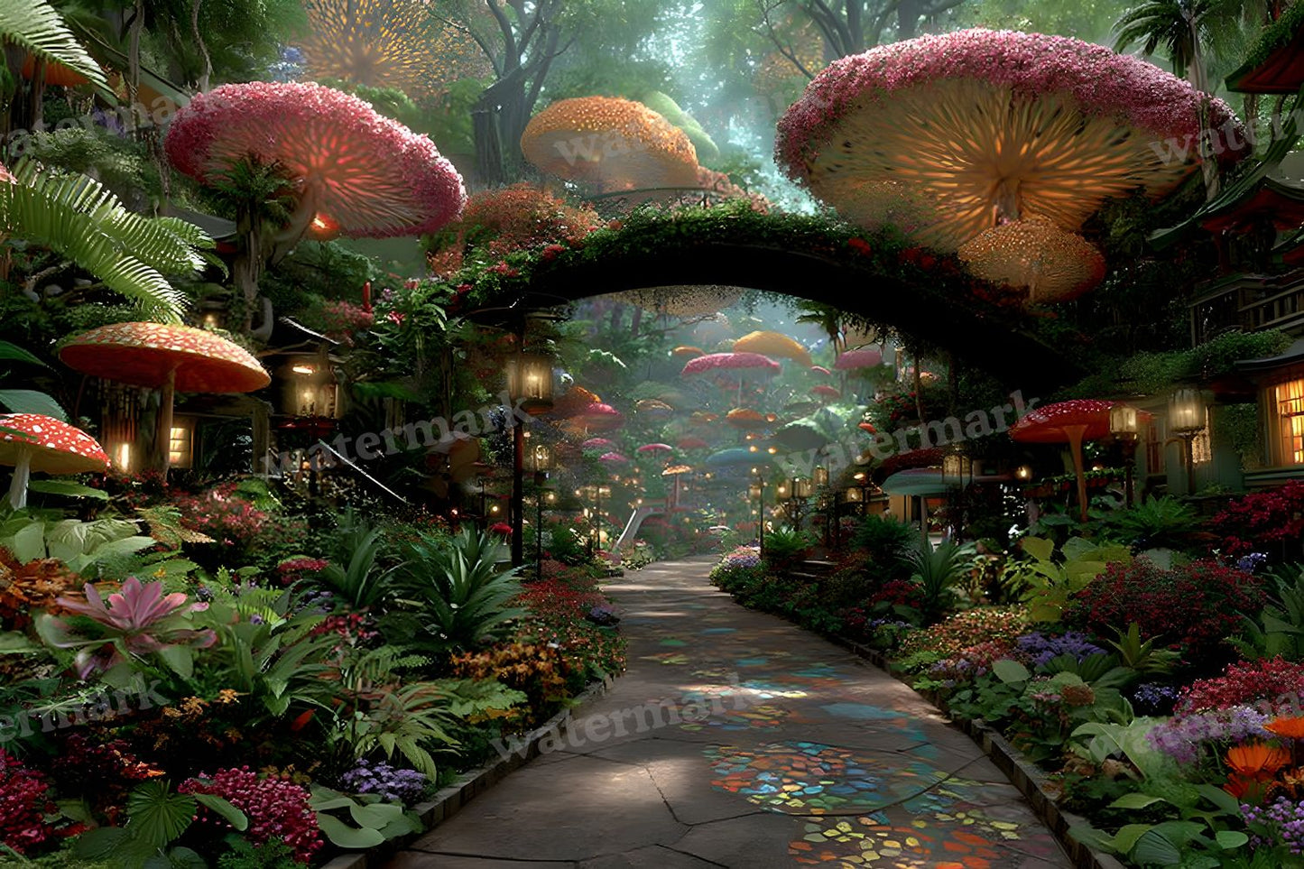 Alice Wonderland Magical Forest Backdrop Images