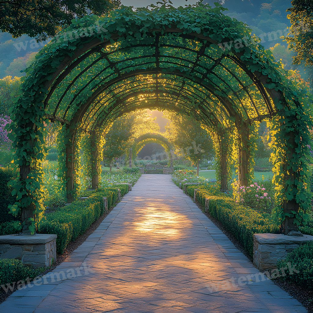 Baroque Garden digital photo backdrop for photo editing, preview 5