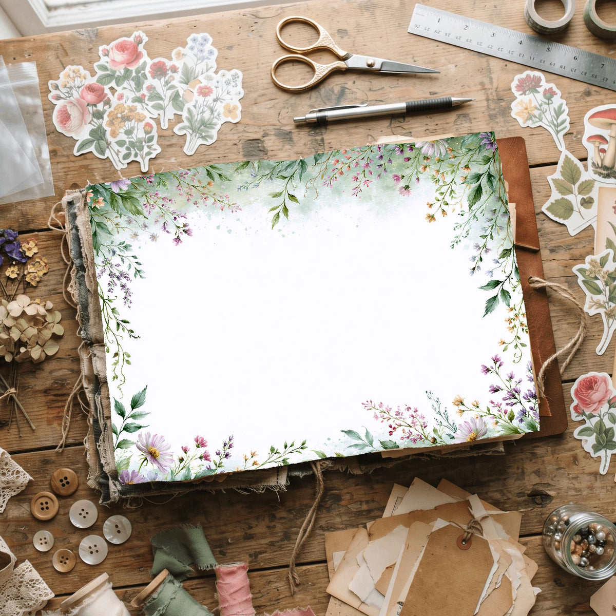 Delicate Botanical Border Frame