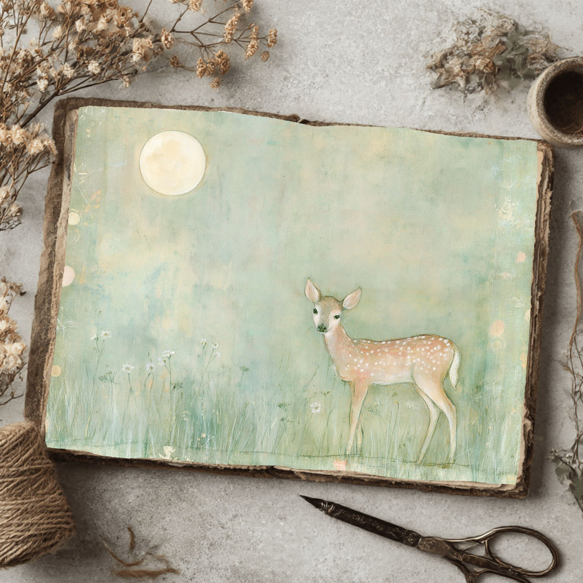 Gentle Woodland Fawn Watercolor