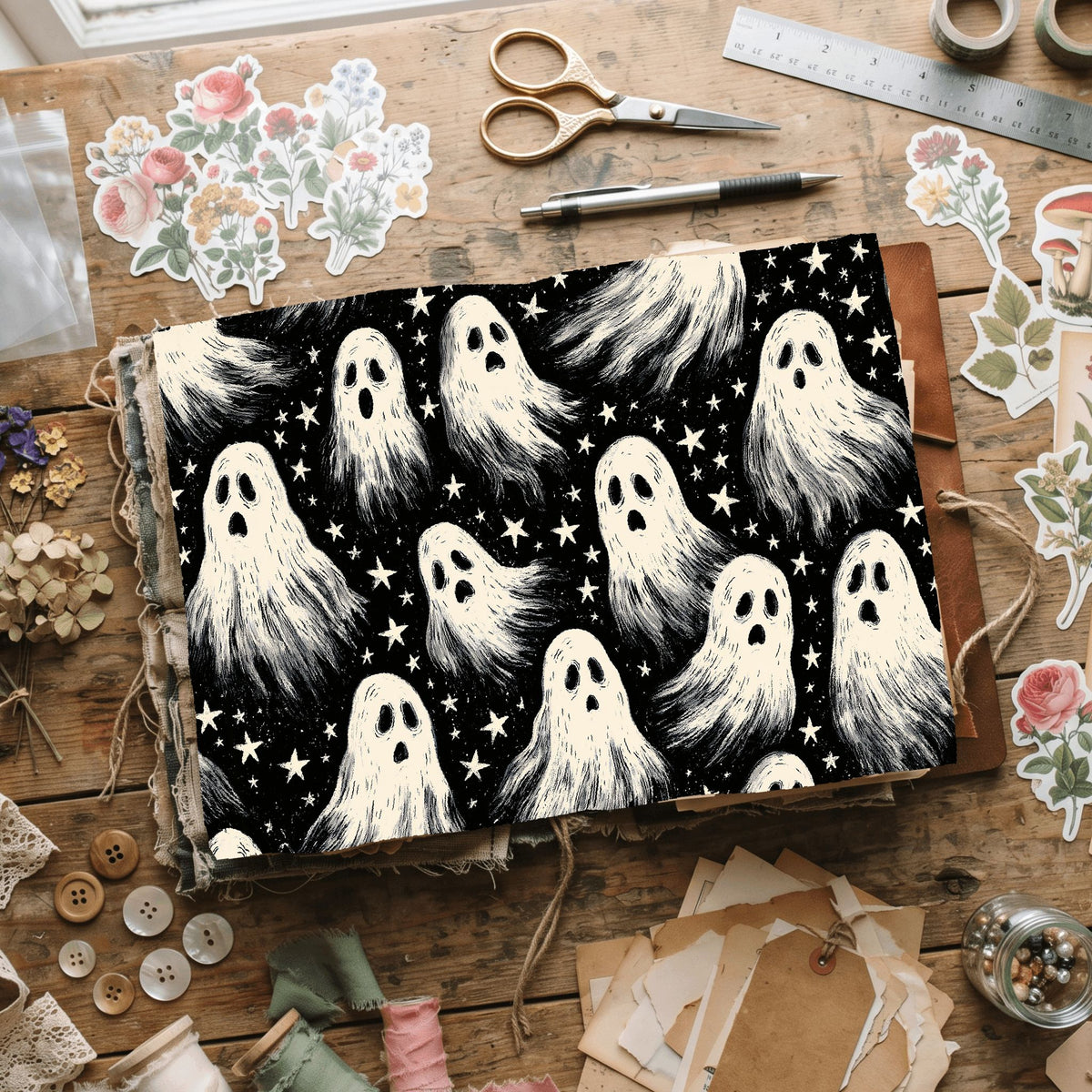 Halloween Ghost Seamless Pattern