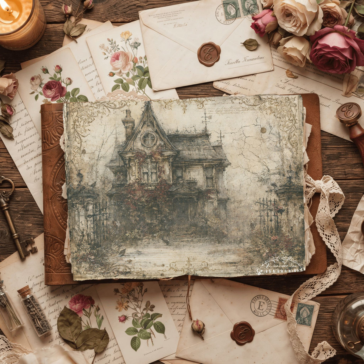 Haunted Victorian Manor Journal Paper