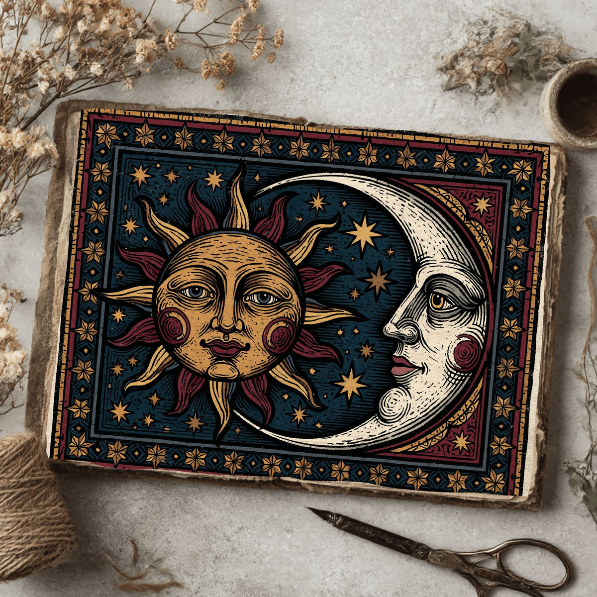 Medieval Celestial Sun & Moon
