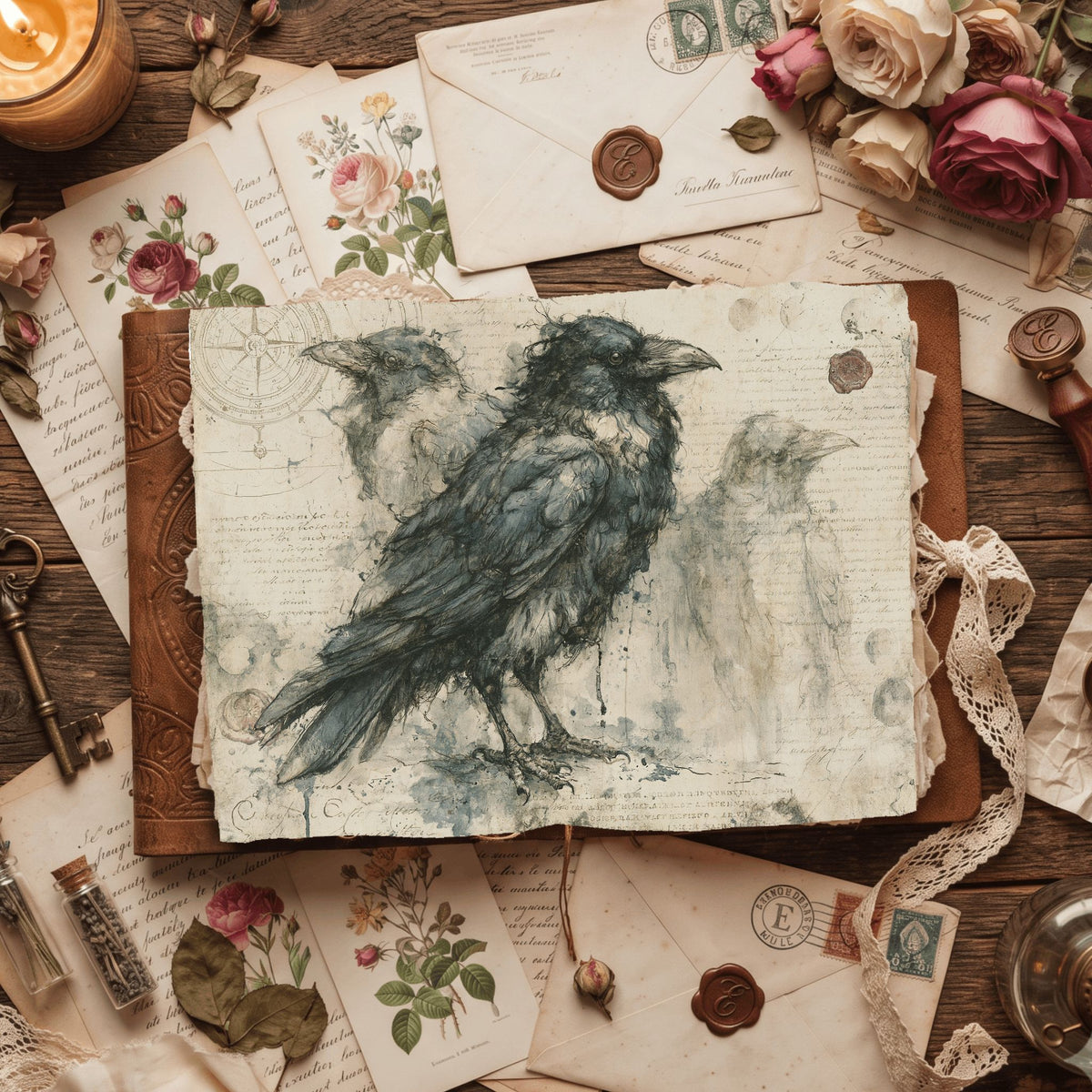 Mysterious Raven Journal Paper