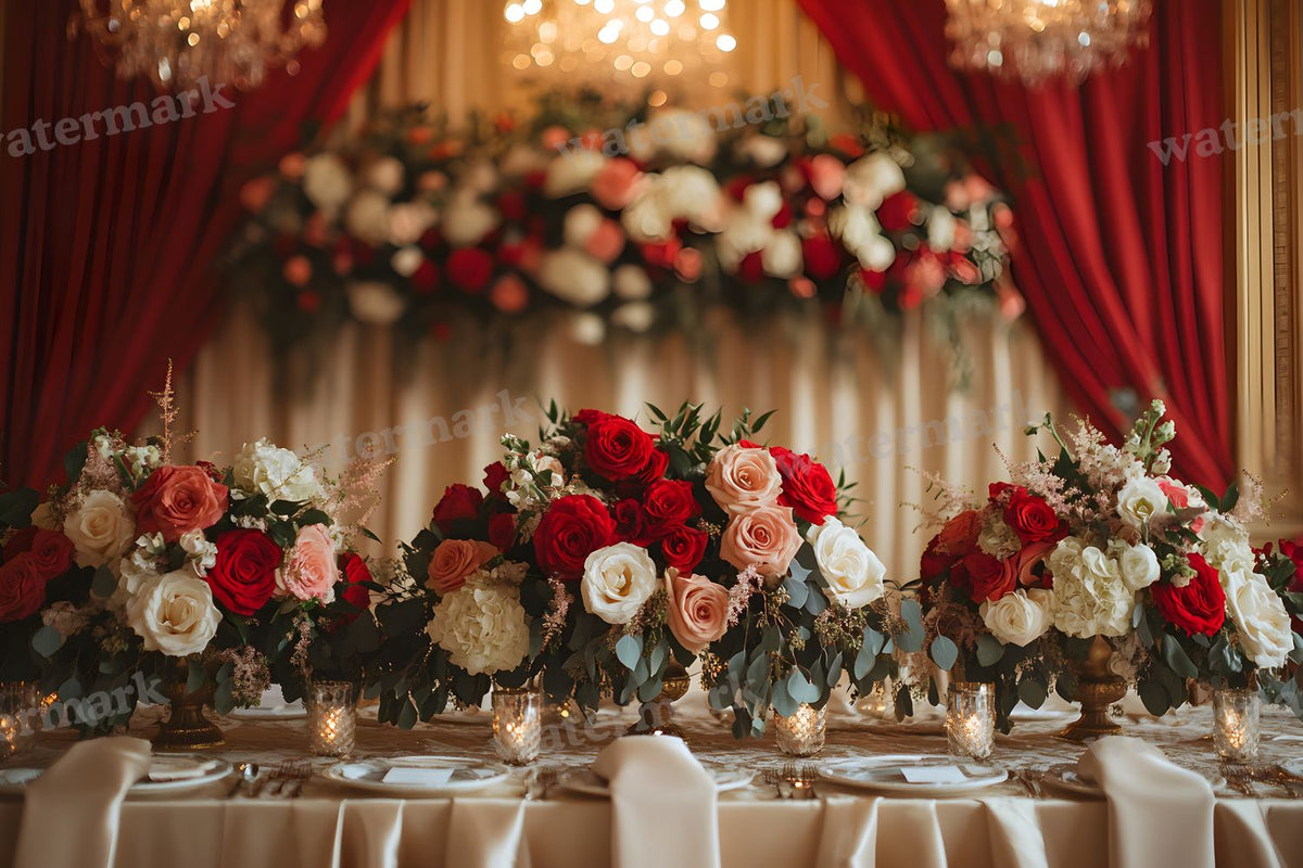 Opulent Wedding Ballroom digital photo backdrop for photo editing, preview 5