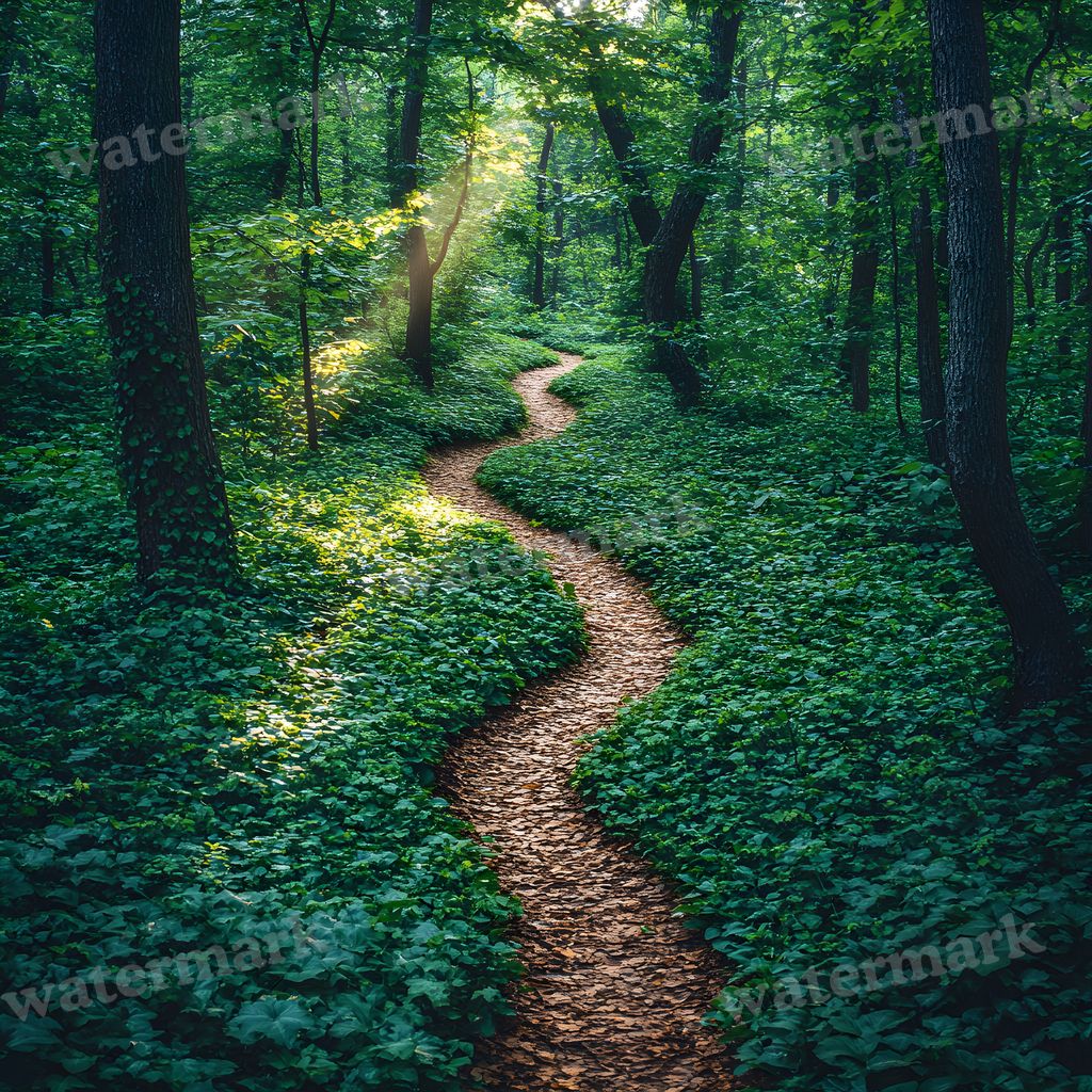 Overgrown Forest digital photo backdrop for photo editing, preview 5