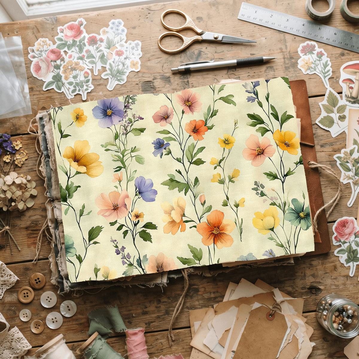Pastel Botanical Bloom Paper