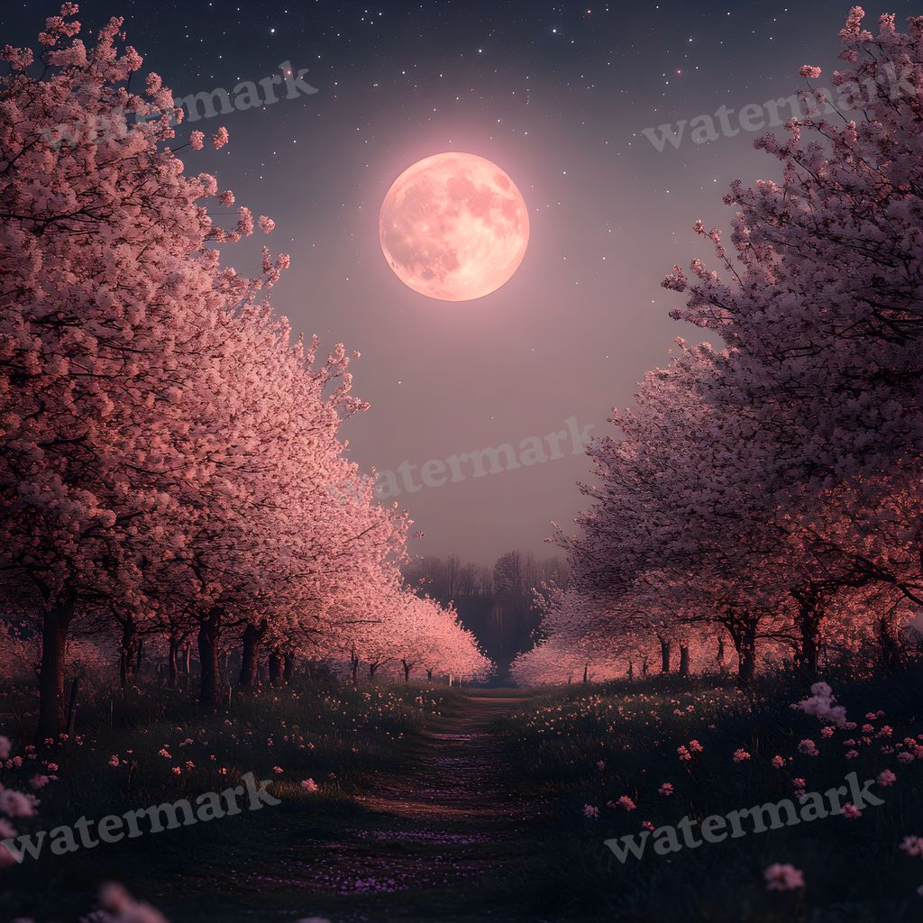 Pink Moon Backdrop Images