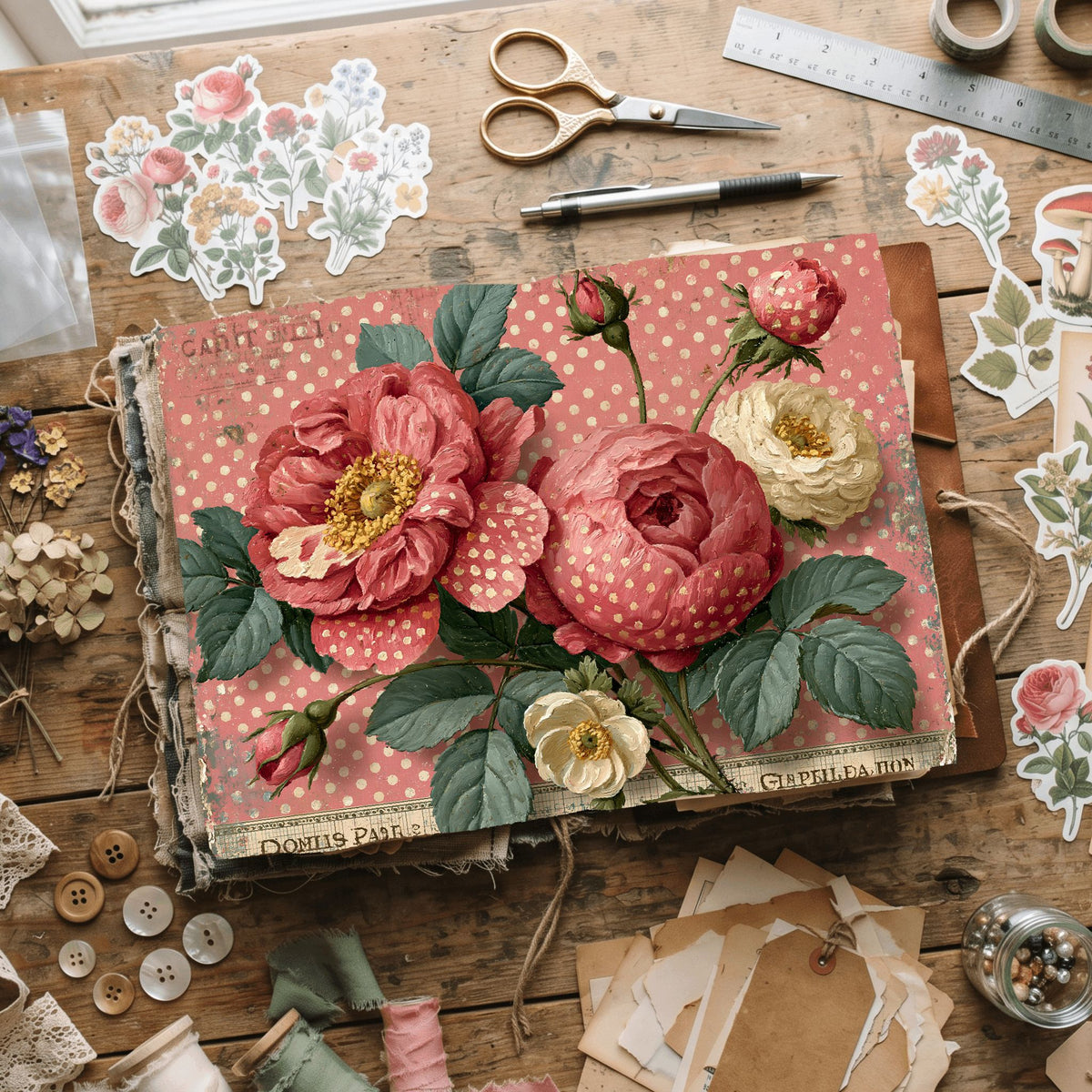 Pink Shabby Chic Journal Paper